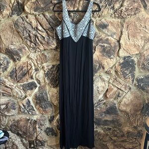 Black and White Geometric Maxi Dress